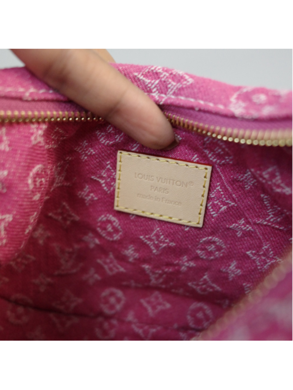 Louis Vuitton Pochette Valley Pink Fuschia Denim EXCELLENT - Picture 16 of 16